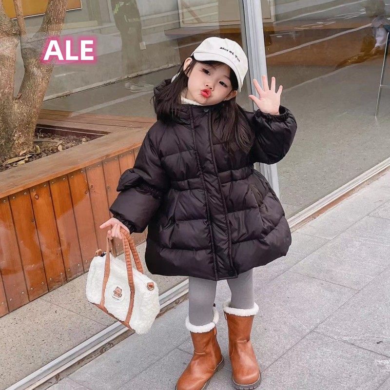 女童羽绒服白鸭绒羽绒蝴蝶结外套