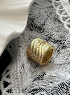 s925纯银中古风星芒筒珠小众设计中性简约秋冬单品六芒星吊坠首饰