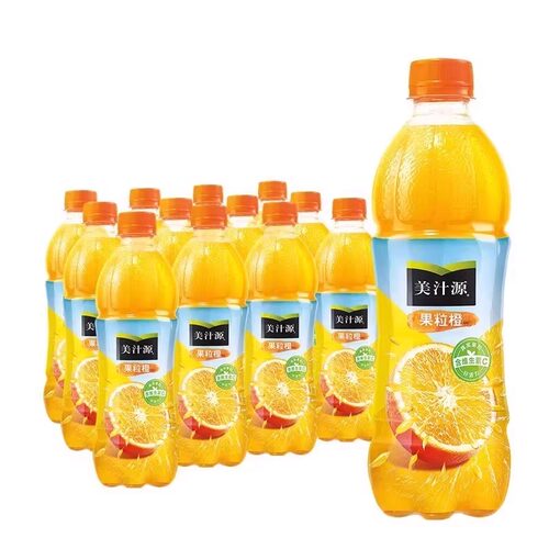 【多件合并发】可口可乐果粒橙450ml果味橙汁饮料大果粒