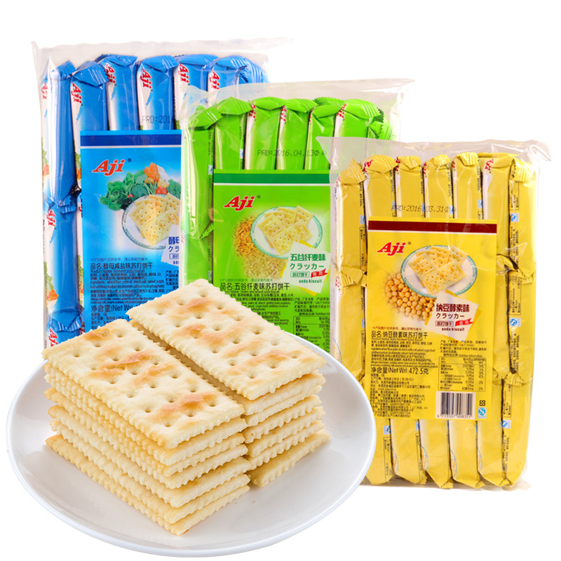 AJI酵母咸味苏打饼干472g/包梳打早餐饼干休闲食品零食小吃整箱