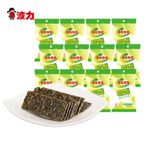 波力海苔夹心脆袋装6g*20包即食紫菜原味海苔鱼糜儿童零食小吃