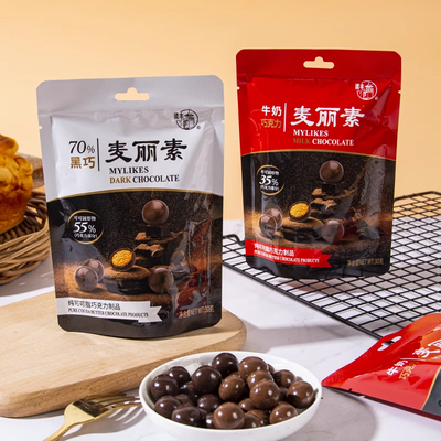 梁丰巧克力70%黑巧麦丽素纯可可脂巧克力酥脆麦芯踏青季儿童零食
