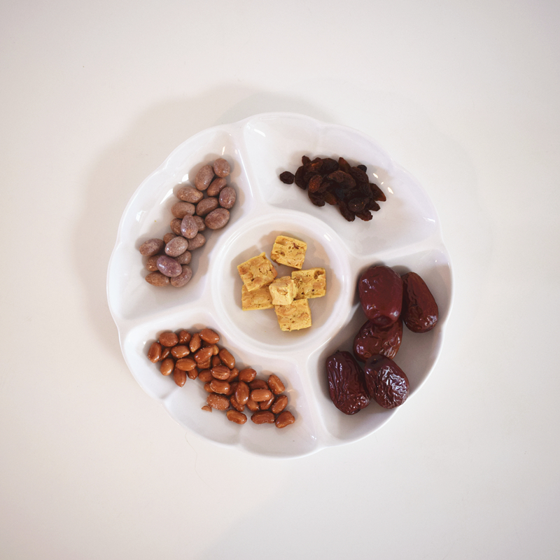 创意陶瓷水果拼盘五果盘干果拼盘酒店餐厅卤水盘小吃拼盘分隔盘