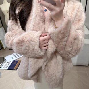 柔雾奶兔*千金感软软温柔兔绒环保矜贵大翻领保暖加厚外套PC1015