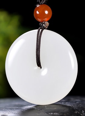 挂件玉吊羊脂手链戒指扣级金丝项链平安坠天然现货