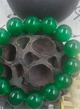 新款散玛瑙手镯串珠珠子手串时尚男女精美手链男绿珠子单圈绿色玉
