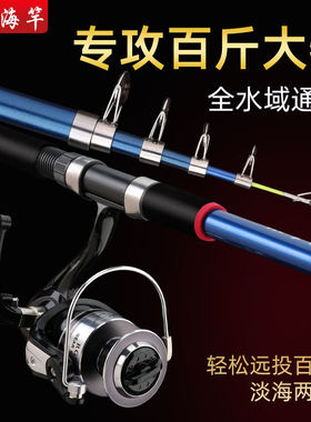 达瓦19调海竿海杆抛竿套装海钓鱼竿甩杆全套超硬远投单竿特价裸竿