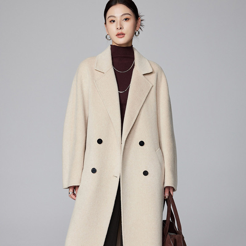 [本初]经典翻领双面羊绒大衣女24秋冬长款双排扣系带羊毛呢子外套,女装/女士精品,羊绒衫,淘宝优惠券,粉丝福利购,淘宝优惠卷