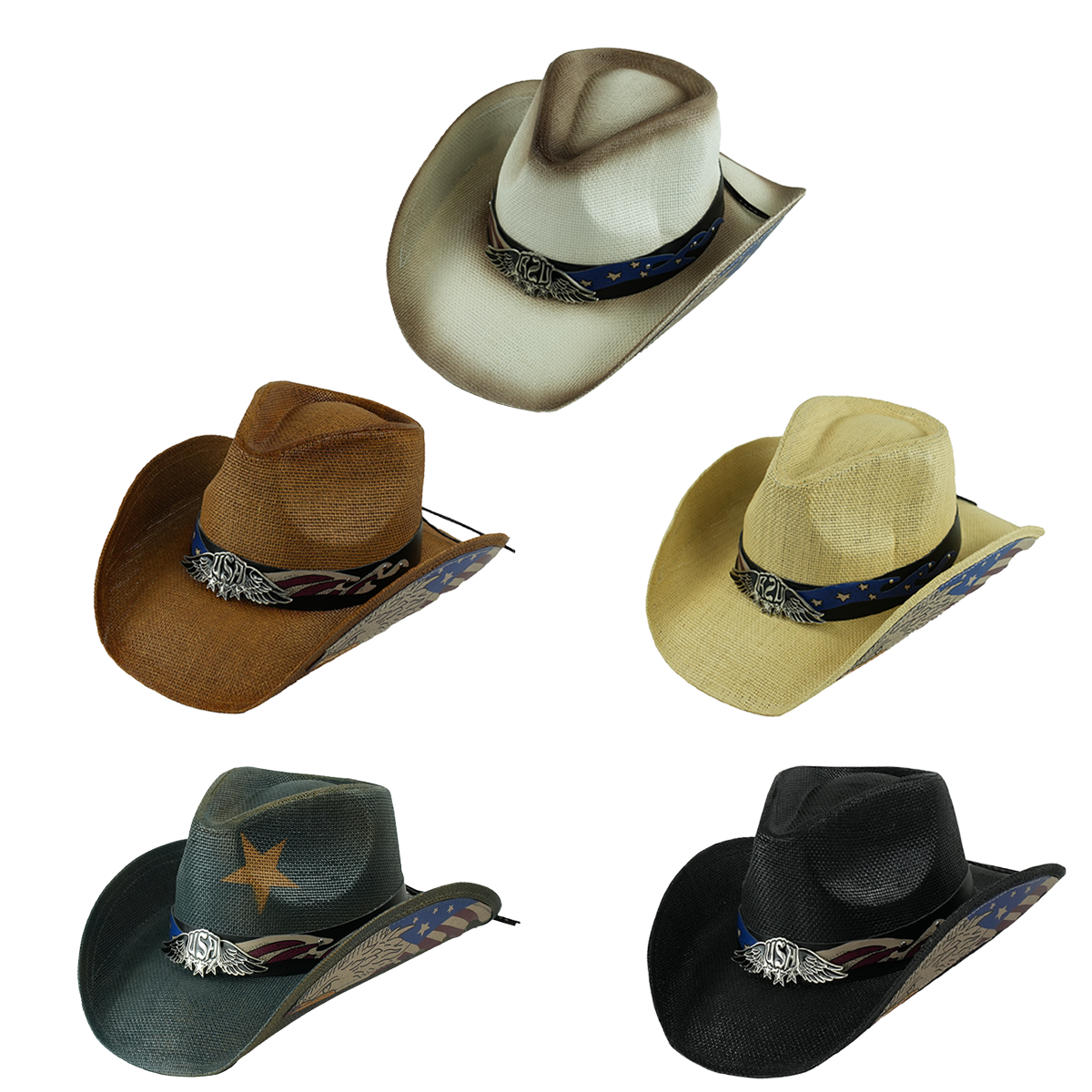 硬顶牛仔帽usa皮革侧沿标个性时尚潮流复古爵士帽绅士帽男女同款