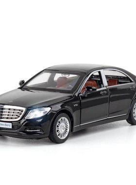 彩珀1:32奔驰S600迈巴赫合金车模六开门金属声光回力男孩玩具汽车