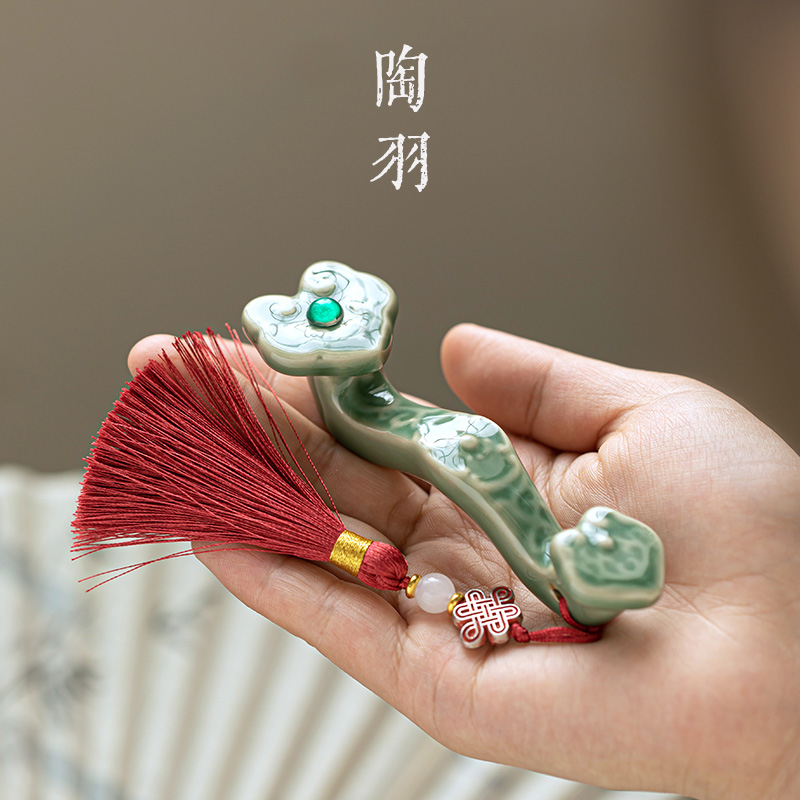 如意陶瓷茶宠小摆件如意茶桌装饰茶玩茶艺配件功夫茶具创意配件