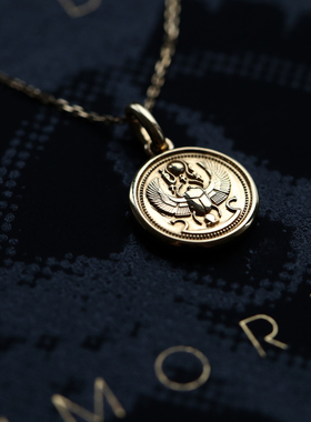 VA珠宝 圣甲虫金币的守护  金币项链百搭单品18K纯银