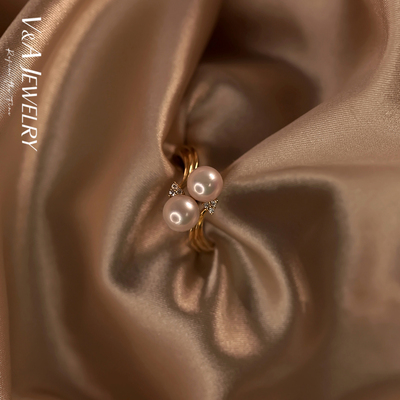 海水珍珠VA珠宝流星钻石戒指独家