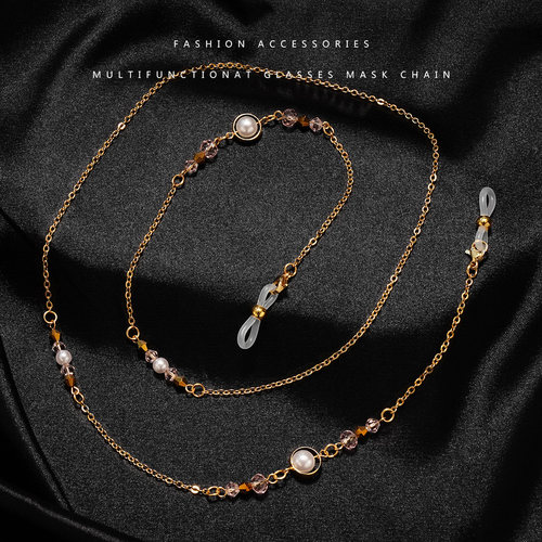 日本眼镜链条挂脖钛钢复古太阳眼睛链口罩挂链挂绳女男墨镜链子