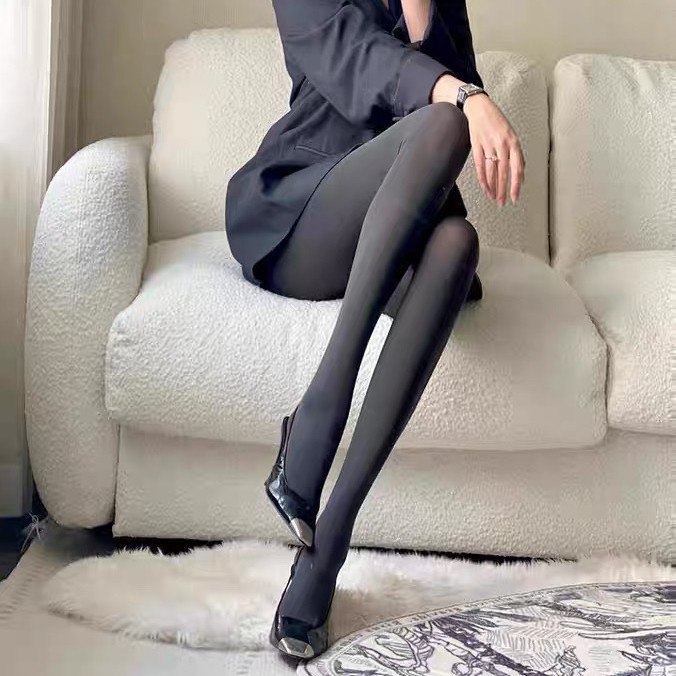 微压显瘦灰色丝袜女春秋高弹哑光黑色打底袜天鹅绒120d连裤袜