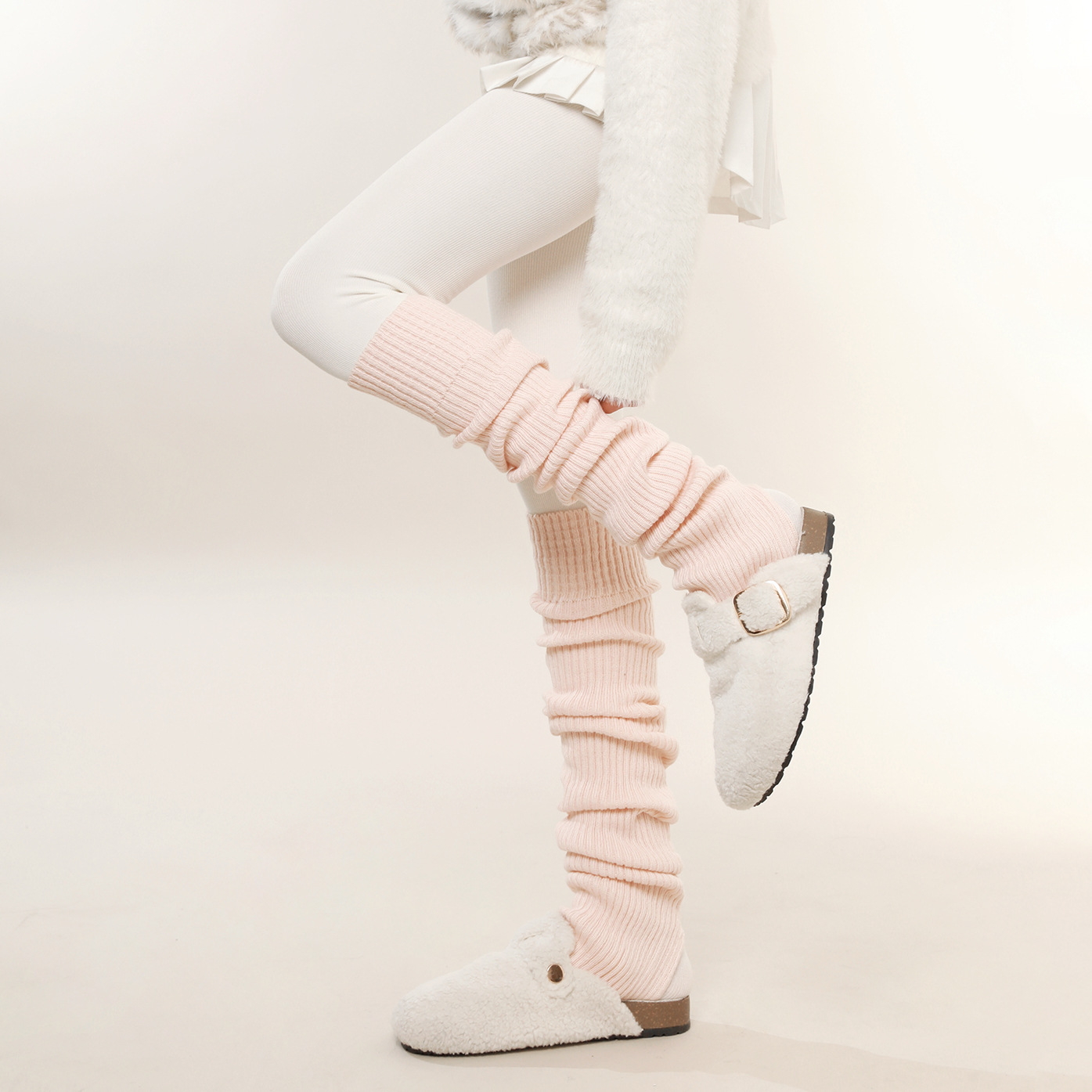 长筒踩脚腿套女款保暖加厚打底裤瑜伽堆堆袜套雪地靴亚文化小腿袜