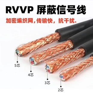 0.75 1.5信号电缆线 RVVP屏蔽线2 0.5 10芯控制线0.3