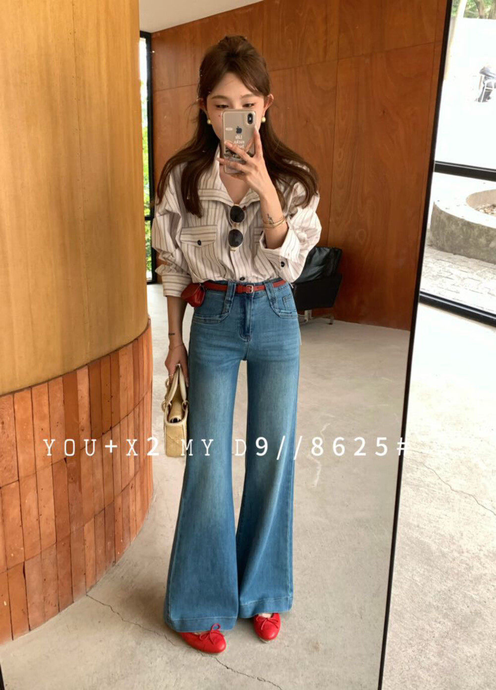 ins超火的春季新款高腰显瘦百搭四面弹直筒不贴腿微喇叭牛仔裤女