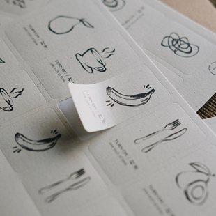 ins风礼物包装DIY手账插画咖啡特种纸不干胶封条粘贴纸