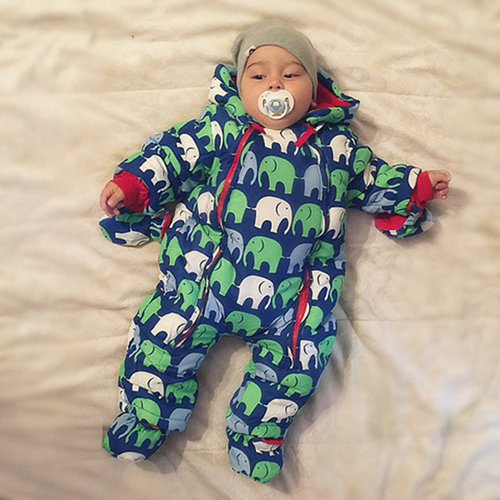 包脚连体衣加厚婴儿外出服羽绒服