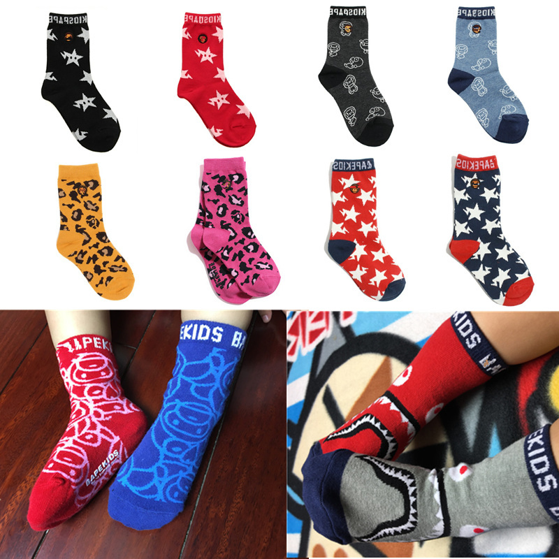 潮牌apezoo童袜针织全棉男女儿