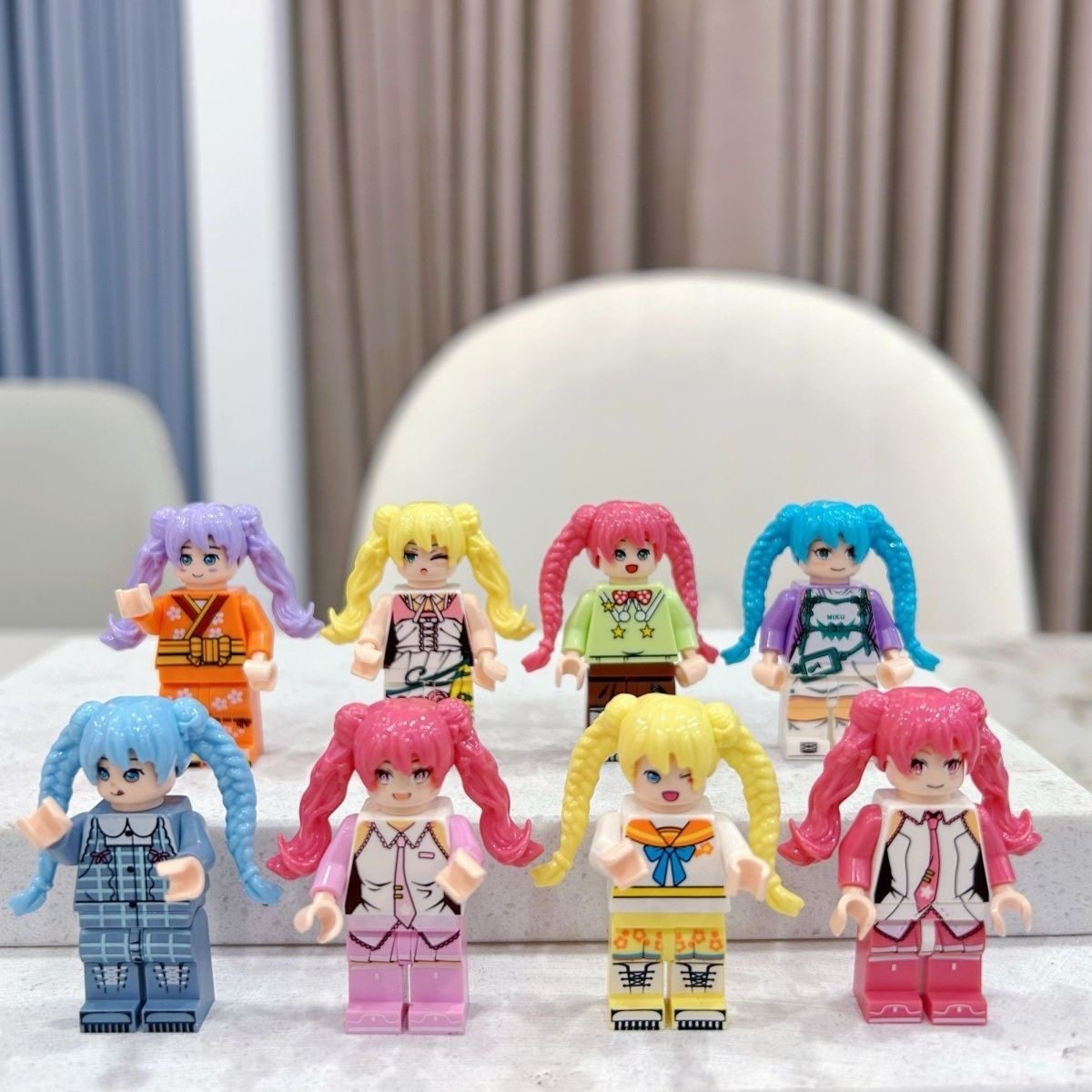 初音女孩公主系列积木小人仔小颗粒儿童益智拼装玩具女孩礼物推荐