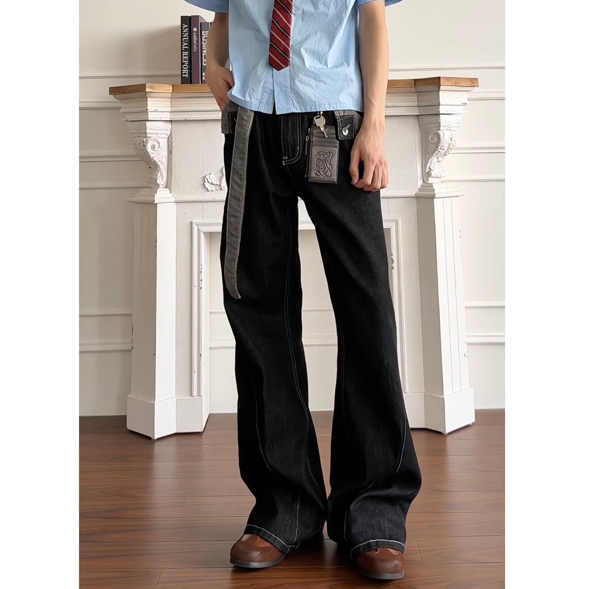 现货男女千鸟格牛仔裤8830p55，男装牛仔裤，星座517-5