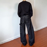 现货美式宽松大口袋牛仔裤男女8219P52，男装牛仔裤，星座517-5