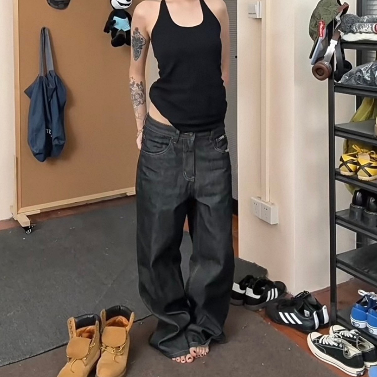 现货男女原牛黑色牛仔裤8653P38，男装牛仔裤，星座517-5