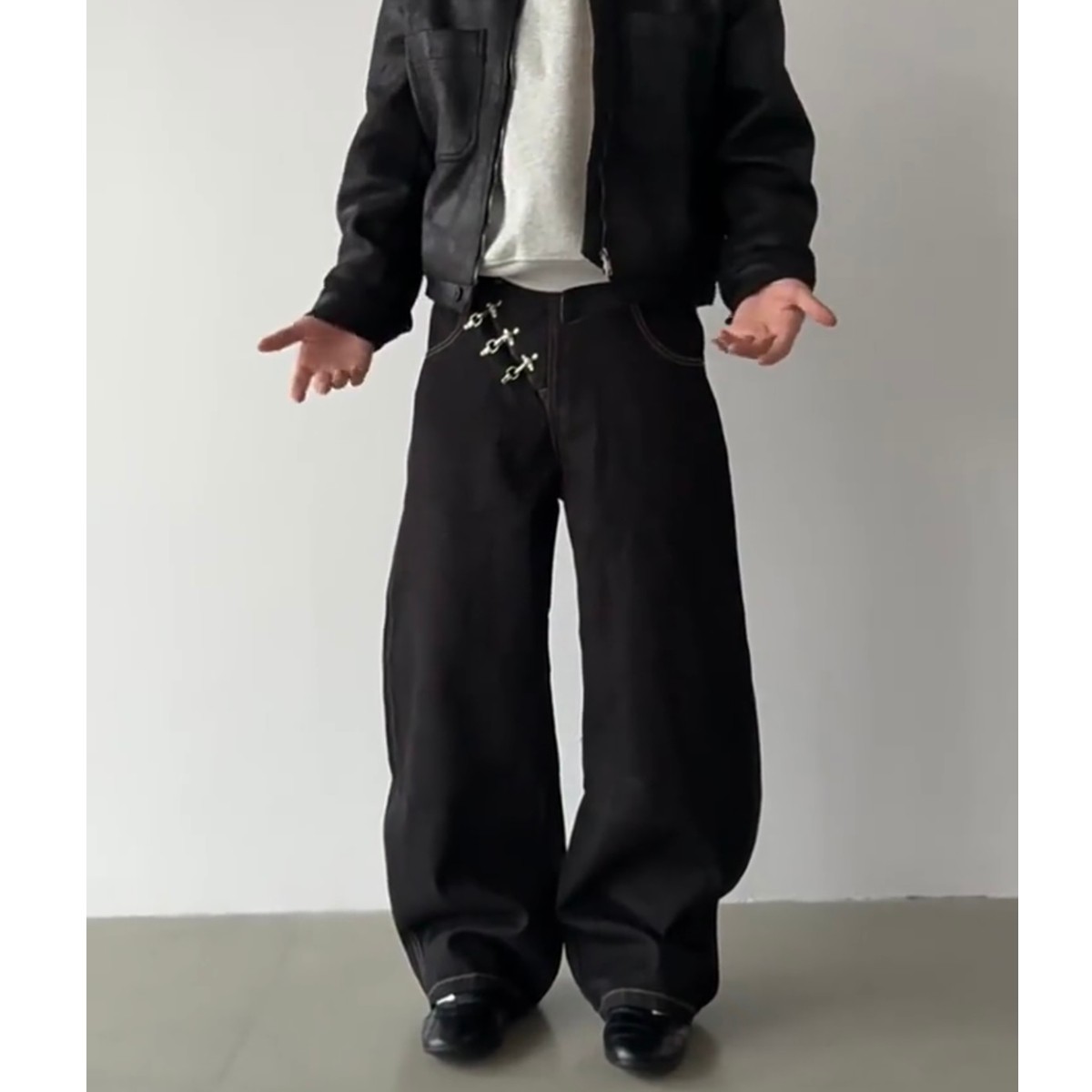 现货男女金属扣牛仔裤8044p48，男装牛仔裤，星座517-5