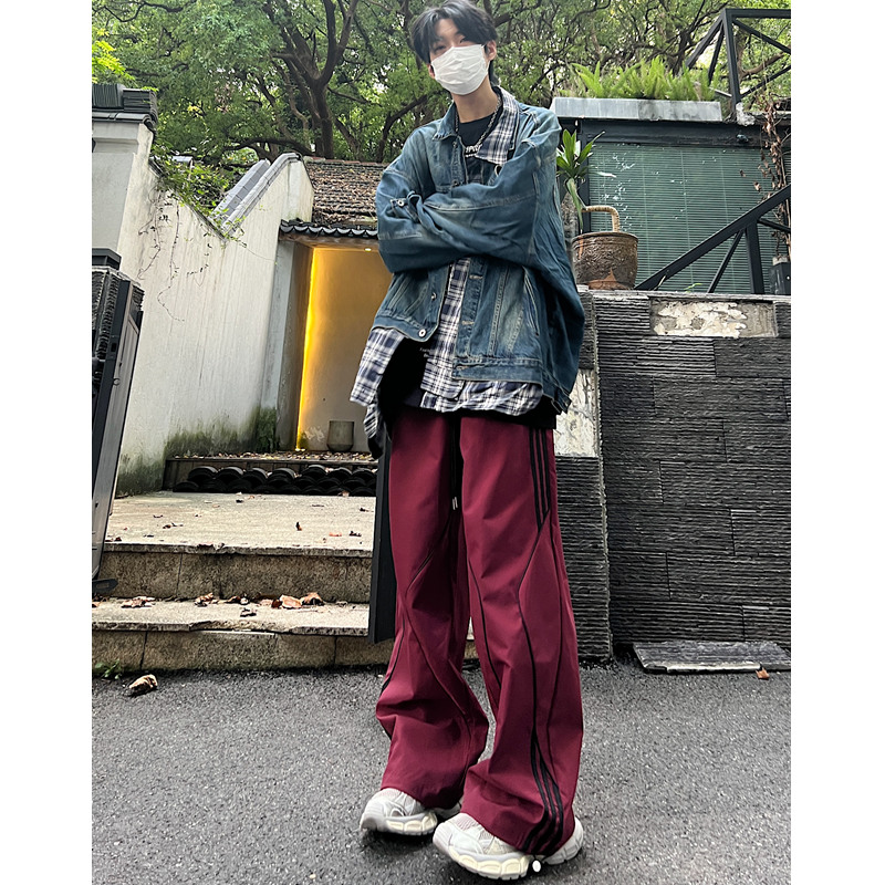 酒红色男女户外工装通勤机能休闲裤8667p55，男装工装外套，星座517-5