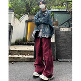 酒红色男女户外工装通勤机能休闲裤8667p55,男装工装外套,星座517-5,四季星座 酒红色男女户外工装通勤机能休闲裤8667p55,男装工装外套,星座517-5,四季星座