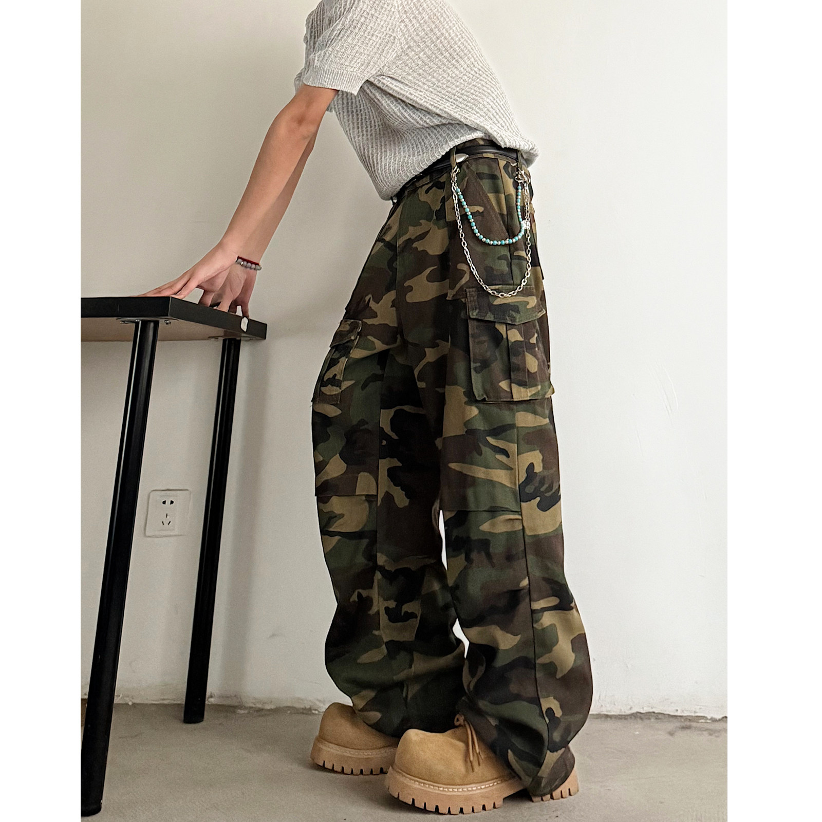 现货迷彩工装休闲裤男女8808p55，男装工装外套，星座517-5