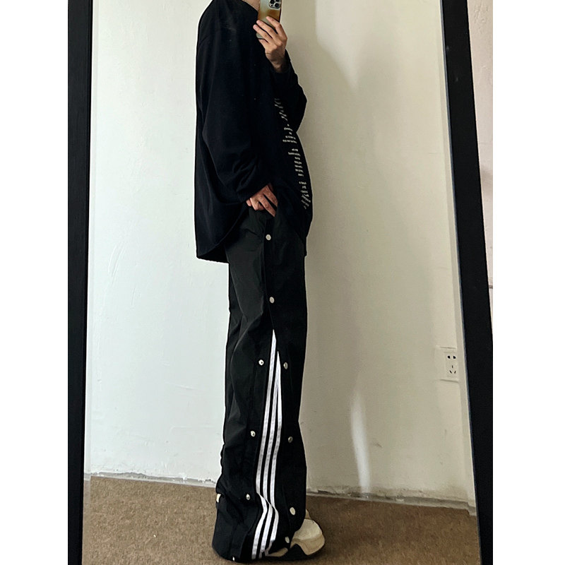 秋季男女三条杆直筒宽松休闲裤6018p48,男装休闲裤,星座517-5