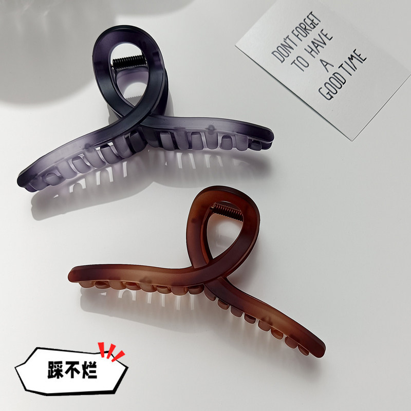 13厘米特大号抓夹发量多盘发夹简约气质鲨鱼夹新款磨砂发抓卡发卡_虎窝淘