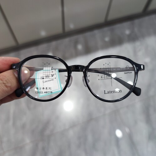 Latemon浪特梦圆形眼镜框男近视女超轻青少年防控学生眼镜片L2023