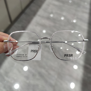 新款精品帕莎Prsr眼镜框时尚纯钛超轻近视镜架日韩风复古PA90022
