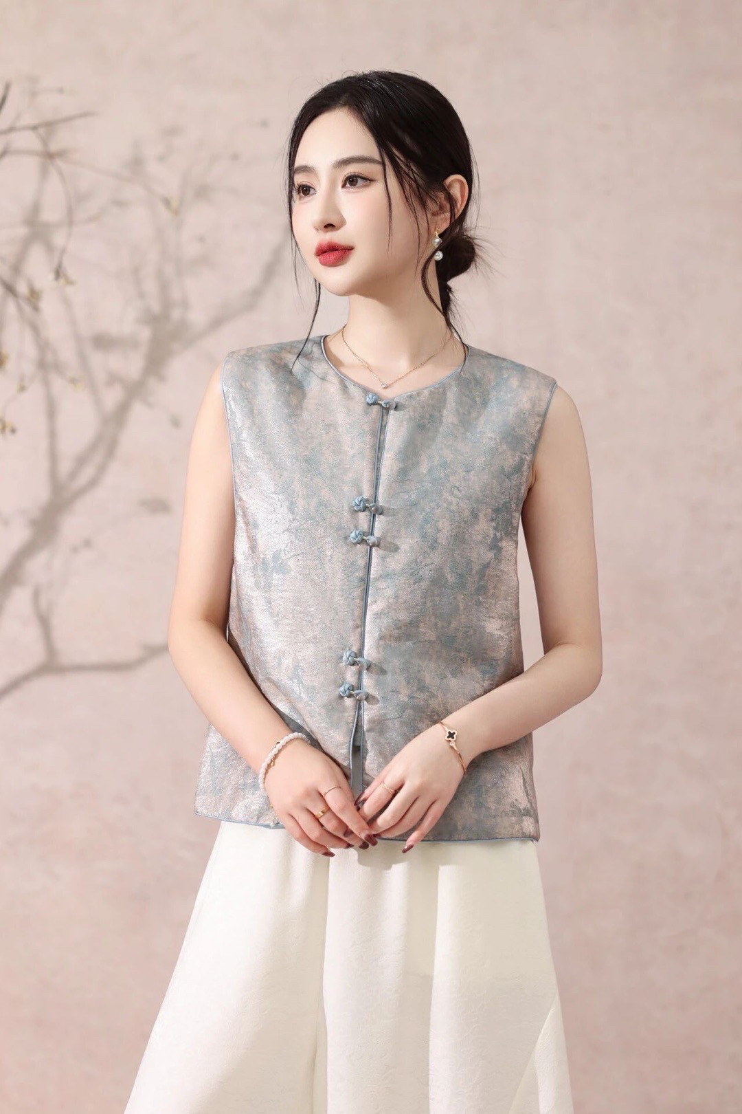 背心2026新款春季新中式国风提花衬衫女高端法式小衫超好看马夹