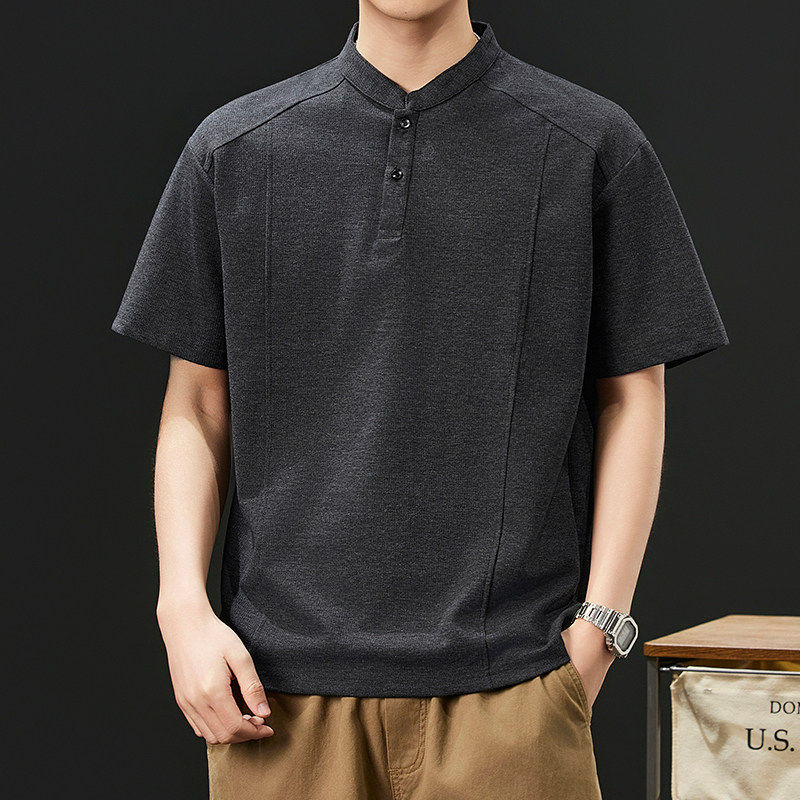 短袖男款夏衣服polo衫2026新款潮牌潮流轻国风男装新中式立领