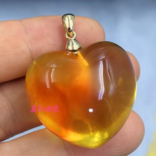 专业来石定制9k14k18k金蜜蜡吊坠扣头包边加工镶嵌不规则宝石