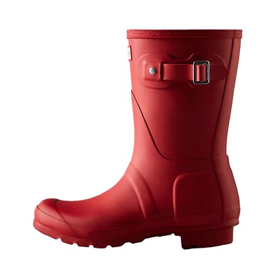 HUNTER女经典惠灵顿露营鞋防水雨鞋橡胶厚底短筒靴