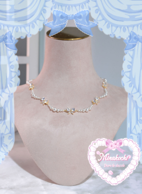 米娜可可珠羽蝶华丽蝴蝶结项链