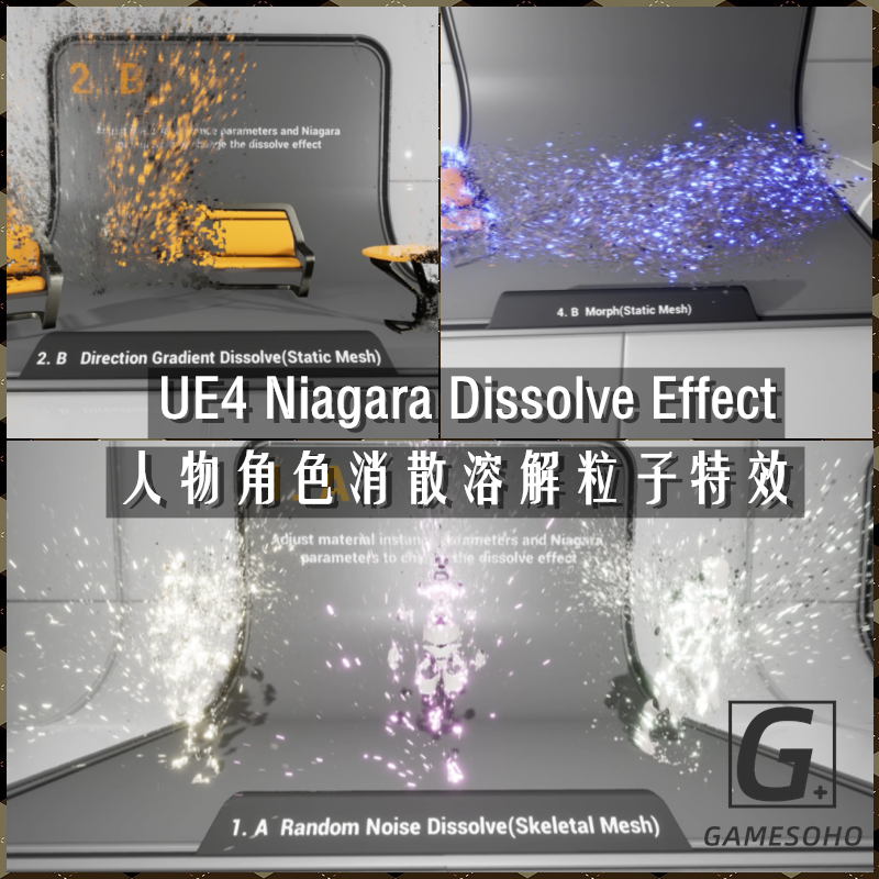 虚幻4 UE5粒子特效 Niagara Dissolve Effect 消散溶解爆炸427