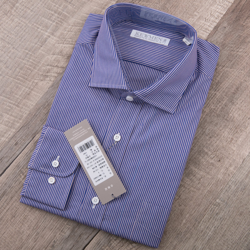 创世trands温莎领条纹上班衬衫