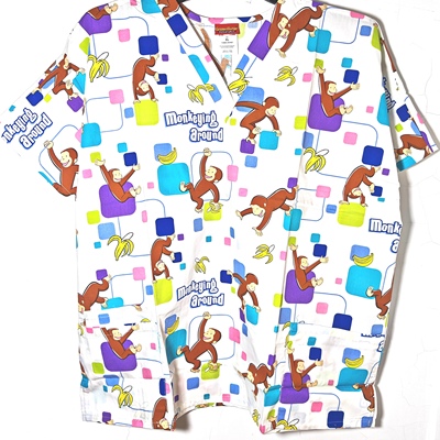 S码  printed hospital scrubs