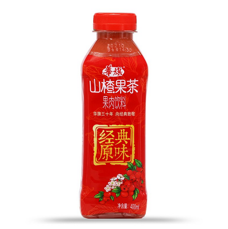 华旗山楂果茶400ml*12瓶无糖华旗果肉饮料 鲜果天然营养