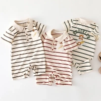 嬰兒衣服夏裝嬰幼兒連體衣短袖公主寶寶哈衣爬服夏季假兩件外出d