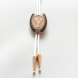 BOLO TIE白色皮绳新郎领带男女金银字母领结小众衬衫韩版领绳配饰