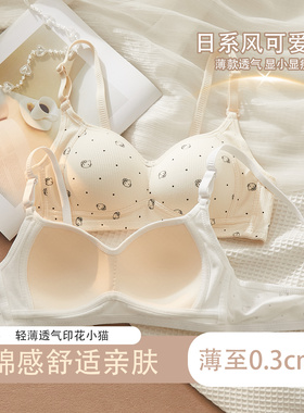 可爱少女内衣女2025新款小胸聚拢收副乳上托防下垂固定杯学生文胸
