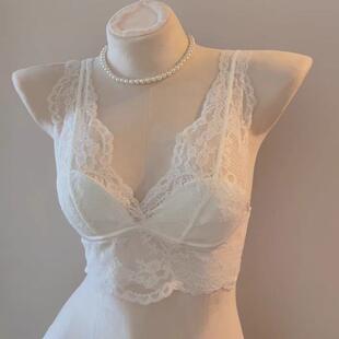 法式蕾丝内衣小胸聚拢无钢圈内搭叠穿吊带背心文胸罩套装龙心同款